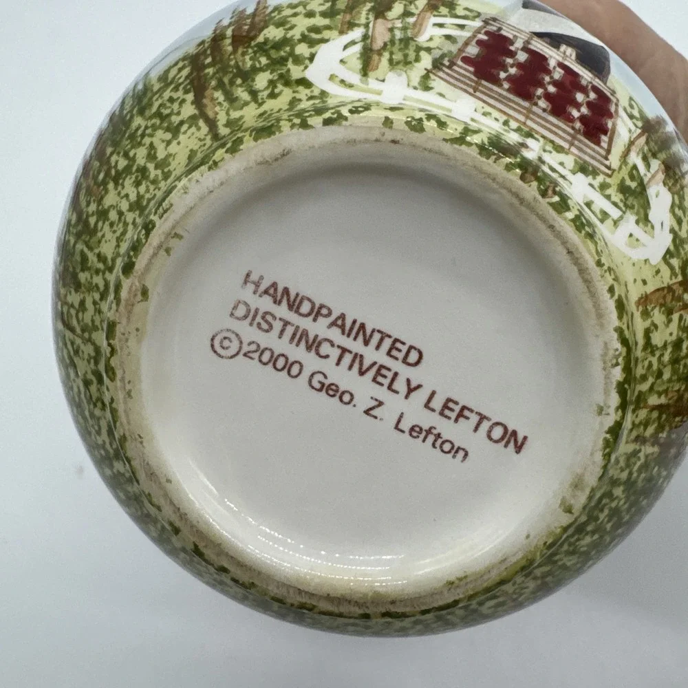 Distinctively Lefton Vintage Hand Painted Sugar & Creamer Lighthouse Coastal